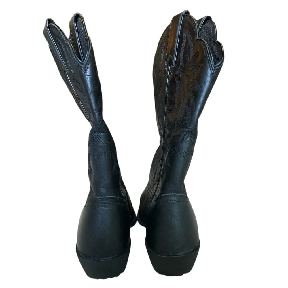 Men's Tony Lama Stallion BB2024L Handcrafted Black Cowboy Boots - Size 8.5B - Picture 3 of 8